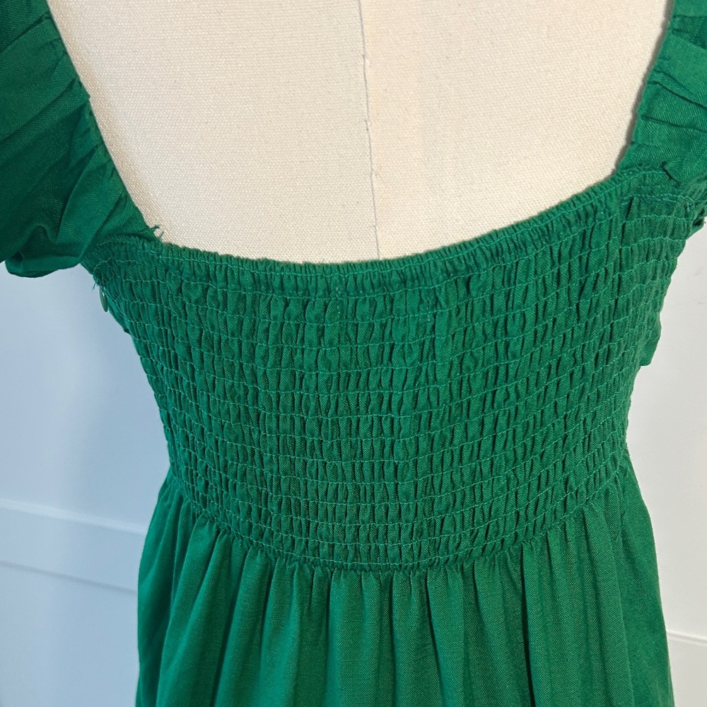 Jason Wu Emerald Green Ruffled V-Neck Tiered Maxi Dress Women’s Size Medium - Picture 8 of 11
